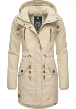 Зимнее пальто Ragwear "Элси", стильная зимняя парка с капюшоном и флисом Тедди, бежевый