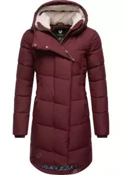 Зимнее пальто Ragwear "Павла", стильная зимняя парка с плюшевой подкладкой и капюшоном, красный