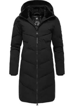 Зимнее пальто Ragwear "Ребелка", стильная зимняя парка со съемным капюшоном, черный