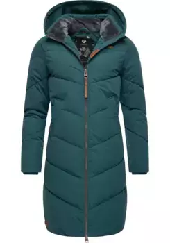 Зимнее пальто Ragwear "Ребелка", стильная зимняя парка со съемным капюшоном, зеленый