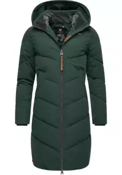 Зимнее пальто Ragwear "Ребелка", стильная зимняя парка со съемным капюшоном, зеленый