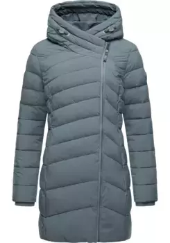 Зимнее пальто Ragwear "Тила", теплое стеганое пальто с высоким воротником, серый