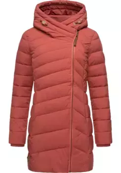 Зимнее пальто Ragwear "Тила", теплое стеганое пальто с высоким воротником, розовый