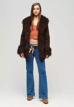 Зимнее пальто Superdry АФГАНСКИЙ, цвет dark brown cord