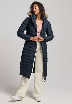 Зимнее пальто Superdry LONGLINE PUFFER, цвет eclipse navy