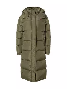 Зимнее пальто Tommy Jeans Curve Winter Coat Alaska, темно-зеленый