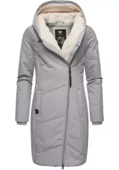 Зимнее пальто в стиле рэгвир "Гордон Лонг", стеганая зимняя парка с асимметричным воротником Ragwear, серый