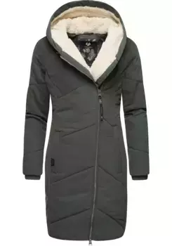 Зимнее пальто в стиле рэгвир "Гордон Лонг", стеганая зимняя парка с асимметричным воротником Ragwear, зеленый
