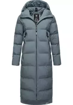 Зимнее пальто в стиле рэгвир "Patrise", удлиненное женское зимнее стеганое пальто с разрезами Ragwear, серый