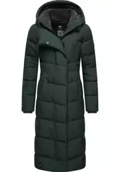 Зимнее пальто в стиле рэгвир "Pavla Long", удлиненная зимняя парка с плюшевой подкладкой и капюшоном Ragwear, зеленый