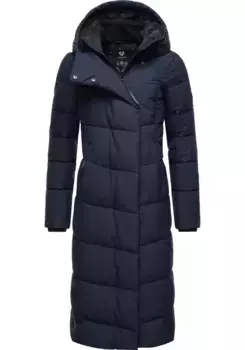 Зимнее пальто в стиле рэгвир "Pavla Long", удлиненная зимняя парка с плюшевой подкладкой и капюшоном Ragwear, цвет морской волны