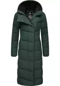 Зимнее пальто в стиле рэгвир "Pavla Long", удлиненная зимняя парка с плюшевой подкладкой и капюшоном Ragwear, зеленый