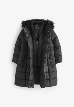 Зимнее пальто WATERPROOF FAUX FUR HOODED Next, черный