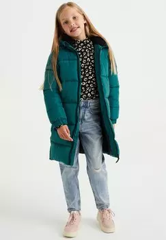 Зимнее пальто WE Fashion, зеленое