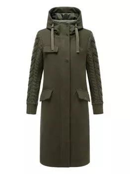 Зимнее пальто вязаное крошка 14 Navahoo, зеленый