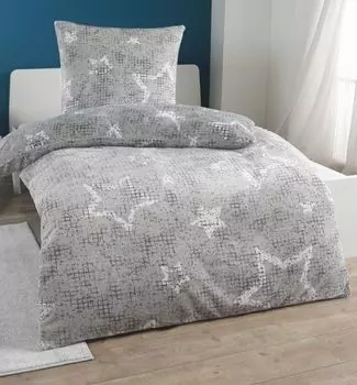 Зимнее плюшевое постельное белье Nicky-Teddy Cashmere 135x200 155x220 200x200 наволочка 80x80 разные узоры, размер: 155 x 220 см, дизайн - мотив: STAR SILVER MALIKA