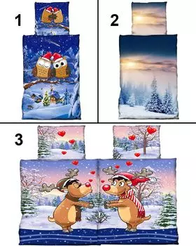 Зимнее постельное белье 135х200 см термофлис пушистый приятный теплый Рождественский 2-4 шт., мотив: 3, количество деталей: 4 - шт leonado vicenti