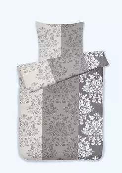 Зимнее постельное белье бобра смесовый хлопок полиэстер тонкая фланель 135х200 + 80х80 см на молнии Размер: 2 шт. Дизайн: Ornament Greige MB Warenhandel24