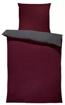 Зимнее постельное белье двустороннее однотонное двустороннее приятное пушистое теплое мягкое флисовое, размер: 2 шт. 135х200 см, цвет: бордовый/антрацит One-Home