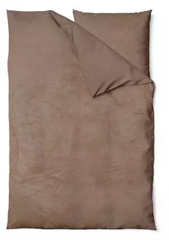 Зимнее постельное белье тедди плюш Nicki однотонное пушистое теплое мягкое флисовое современное, цвет: однотонный серо-коричневый, размер: 2 шт. 155 х 220 см One-Home