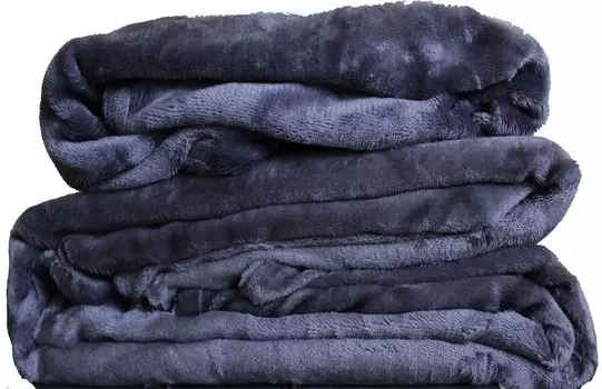 Зимнее постельное белье teddy флис, 135х200+80х80см, плюш Nicky, однотонный/однотонный темно-серый KH-Haushaltshandel