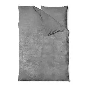 Зимнее постельное белье Teddy Plush 135х200 + пододеяльник 80х80 Cashmere Touch Nicki Uni / Reversible Grey Visaggio