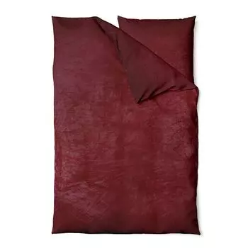Зимнее постельное белье Teddy Plush 155х220 + 80х80 пододеяльник Cashmere Touch Nicki Uni/Reversible Bordeaux Visaggio
