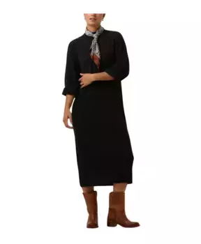 Зимнее вязаное платье с круглым вырезом Object, черный