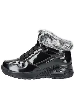 Зимние ботильоны, имитация кожи, на подкладке, женские SKECHERS, цвет Bbk Black Patent