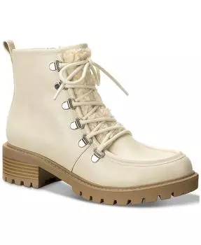 Зимние ботильоны на шнуровке Quiinn с выступами Sun + Stone, коричневый/бежевый