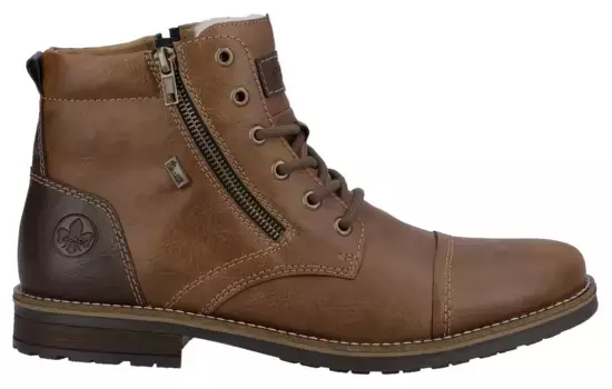 Зимние ботильоны Rieker, ботинки на шнуровке, зимние ботинки на двух практичных молниях, коричневый