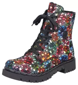 Зимние ботильоны Rieker на профильной подошве, цвет Multi
