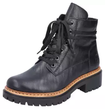 Зимние ботильоны Rieker на профилированной подошве, черный