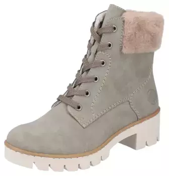 Зимние ботильоны Rieker с модной профильной подошвой, хаки