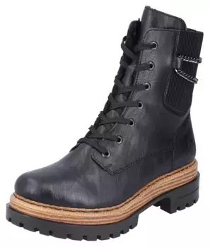 Зимние ботильоны Rieker с привлекательной профильной подошвой, черный