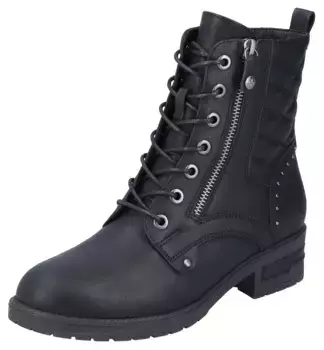 Зимние ботильоны Rieker, украшенные изящными заклепками, черный