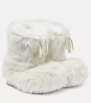 Зимние ботинки alaska из искусственного меха Balenciaga, белый