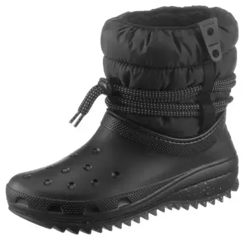 Зимние ботинки Crocs "Classic Neo Puff Luxe Boot W", на теплой подкладке, черный