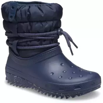 Зимние ботинки Crocs "Classic Neo Puff Luxe Boot W", на теплой подкладке, цвет морской волны