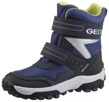 Зимние ботинки Geox "J HIMALAYA BOY B ABX", ботинки на липучке, обувь для детского сада с практичной съемной стелькой, цвет Navy-Limette