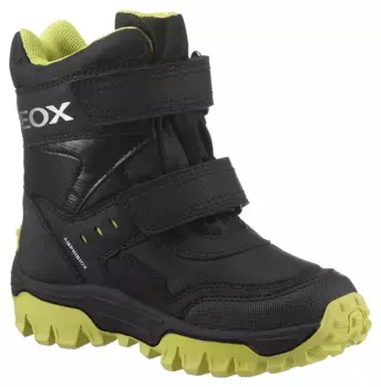 Зимние ботинки Geox "J HIMALAYA BOY B ABX", ботинки на липучке, обувь для детского сада с практичной съемной стелькой, цвет Schwarz-Limette