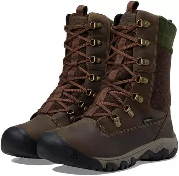 Зимние ботинки Greta Tall Boot Waterproof KEEN, цвет Dark Earth/Green Plaid