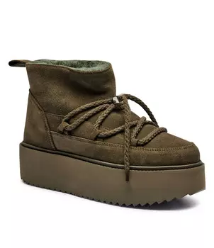 Зимние ботинки INUIKII CLASSIC LOW PLATFORM, оливково-зеленый
