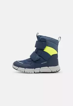 Зимние ботинки J FLEXYPER Geox, цвет navy/fluo yellow