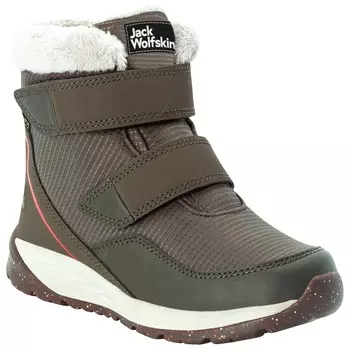 Зимние ботинки Jack Wolfskin Kid's Polar Wolf Texapore Mid VC, цвет Khaki/Red