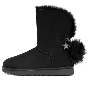Зимние ботинки классические блестящие очаровательные ботинки Ugg, черный