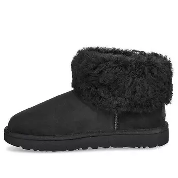 Зимние ботинки классические мини пушистые на флисовой подкладке Ugg, черный