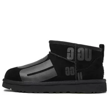 Зимние ботинки классические мини с разбросанной графикой Ugg, черный