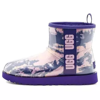 Зимние ботинки классические прозрачные мини мраморные Ugg, фиолетовый