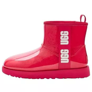 Зимние ботинки классические прозрачные мини Ugg, красный
